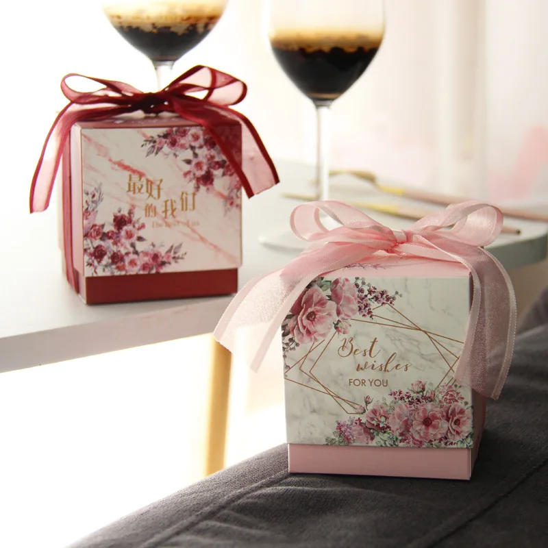 Новая бумажная Подарочная коробка для конфет, креативная Свадебная подарочная сумка с лентой для гостей, украшение для свадьбы, дня рождения, вечеринки