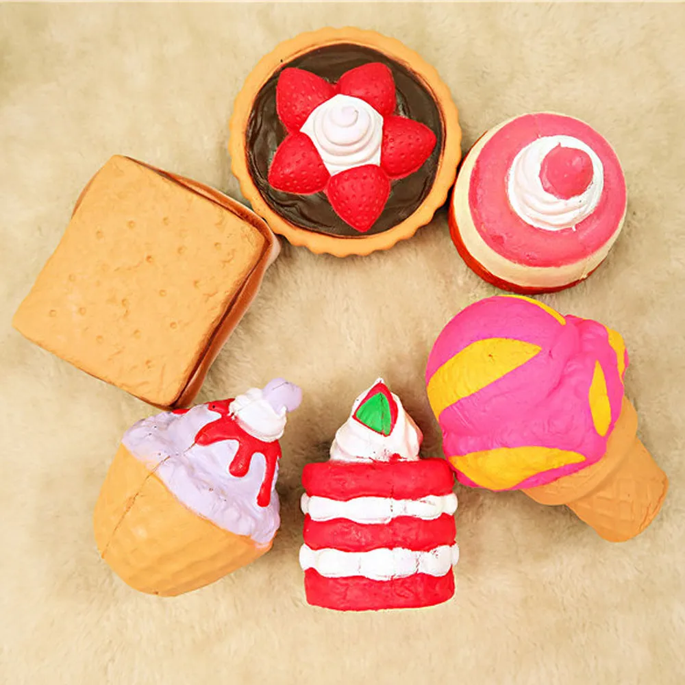 Beautiful Package Sweet Cake Ice Cream Squishy squishy Stress Reliever Decor Toys Simulation Squeeze Food Toys #B