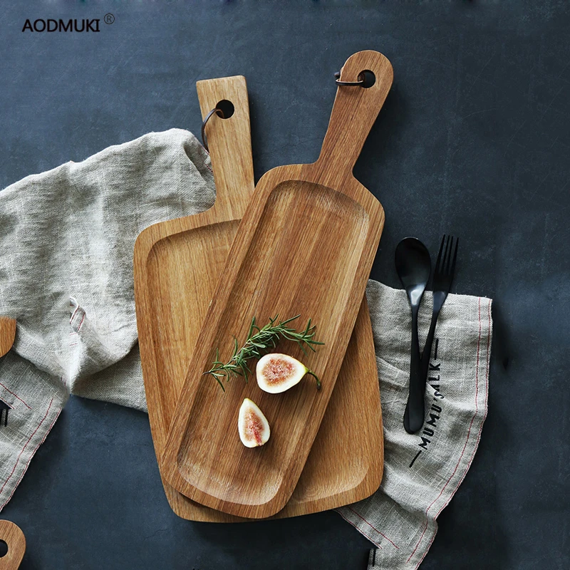 Кухонная дубовая хлебная доска для фруктов, пиццы, деревянный поднос, доска для детского питания, посуда для выпечки, тарелка для торта, разделочные доски, аксессуары