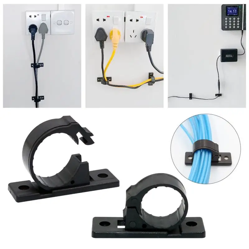 Clips de almacenamiento de alambre, organizador de gestión de hebilla, abrazadera de Cable de seguridad, carcasa de Cable, herramienta de acabado de línea de datos, herramientas de decoración fija