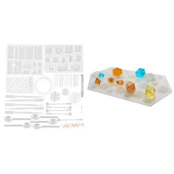 

1x Diamond DIY Silicone Stencil Craft Mold & 127 Pcs of DIY Bracelet Pendant Epoxy Mold Set Bangle Pendant Silicone Mold