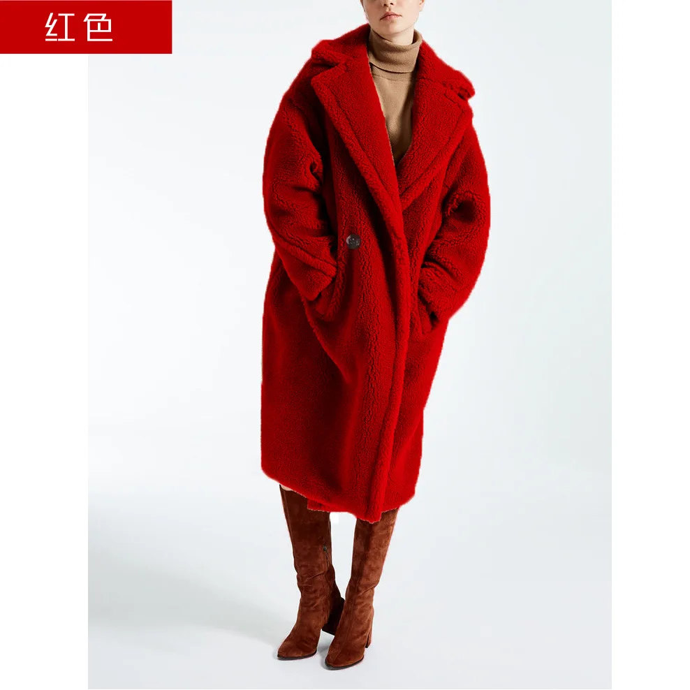 Женское пальто из искусственного меха,, большой пушистый толстый теплый жакет, длинное пальто-Тедди, зимнее пальто для женщин, белый, черный, casaco feminino - Цвет: Бургундия