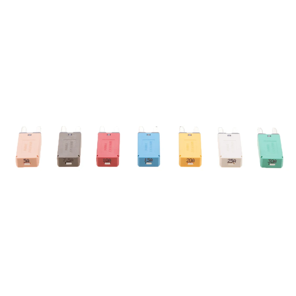 7pcs Car Boat 28V 5A-30Amp ATM Mini Blade Fuse Manual Reset Circuit Breaker
