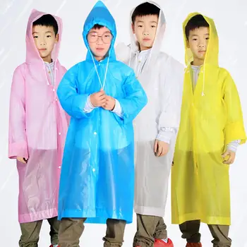 

Student Disposable Portable Waterproof Drawstring Hooded Raincoat Poncho