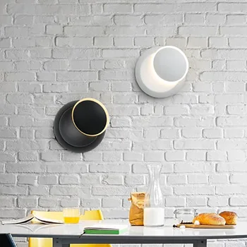 

Nordic Simplicity moon shape LED wall lamp indoor bedroom living room bedside Acrylic lighting Fixture corridor aisle sconces