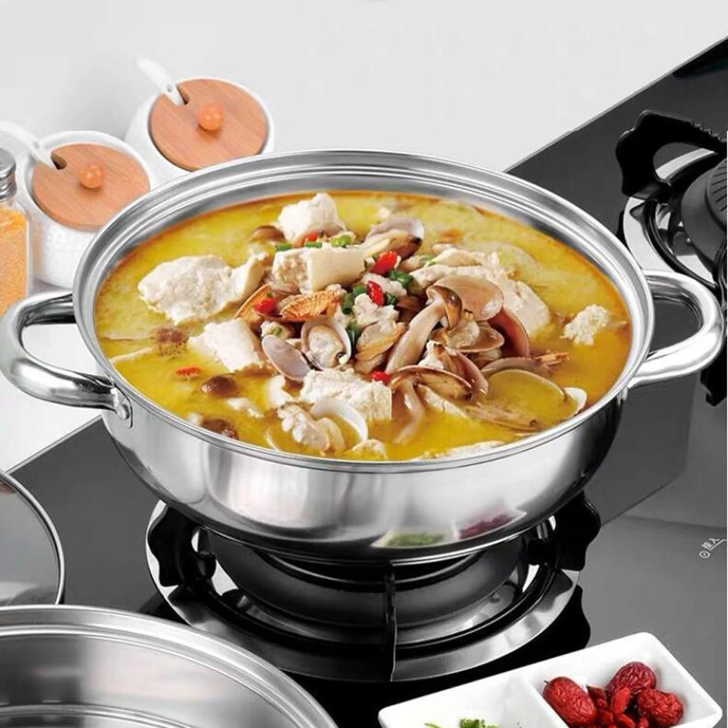 Stainless Steel Steam Cooker Steamer Pan Cook Pot Set Glass Lid