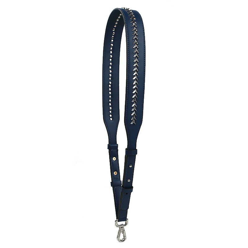 Dark Blue Rivet Модный регулируемый плечевой ремень с заклепками для женщин, запасные части для Сумки из искусственной кожи, аксессуары, новые летние цветные ремни для сумок для женщин - Цвет: Dark Blue Rivet