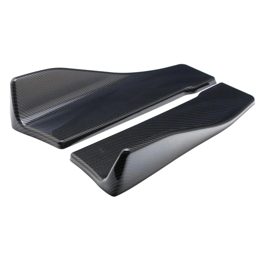 Pair of Universal Side Skirts, 35CM Rear Side Exteriors Bottom Line Extensions Splitter Lip Car Diffusers, Carbon Fiber