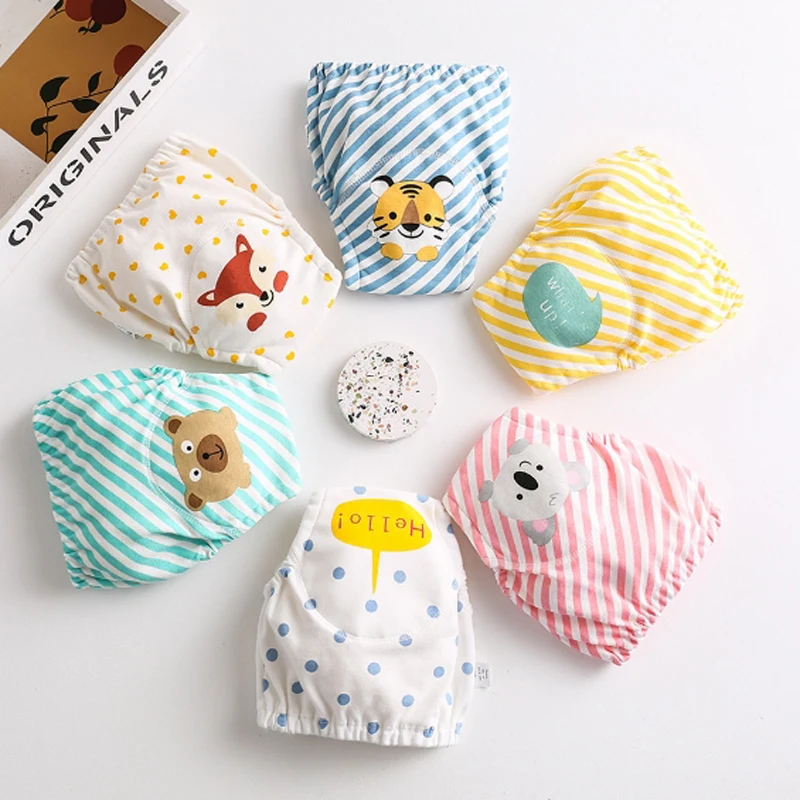 Многоразовые детские подгузники тканевые Детские хлопковые тренировочные штаны