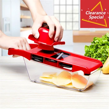

Mandoline Slicer Vegetable Cutter with Stainless Steel Blade Manual Potato Peeler Carrot Cheese Grater Dicer Kitchen Tool