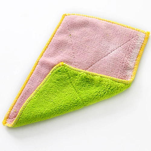 5pcs Pink Green 5 шт. кухонные антижировые тряпки эффективная Ткань для очистки бамбукового волокна многофункциональные чистящие инструменты для мытья посуды для дома - Цвет: 5pcs Pink Green