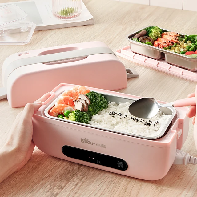 220V Electric Heating Lunch Box 1/2 Layer Food Storage Container Portable  Electric Rice Cooker Food Warmer For Travel Office - AliExpress