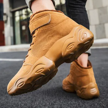 

Cotton shoes high-top cold-resistant high-elastic fashion casual snow boots trendy mesh lace-up mens casual shoes zapatos hombre