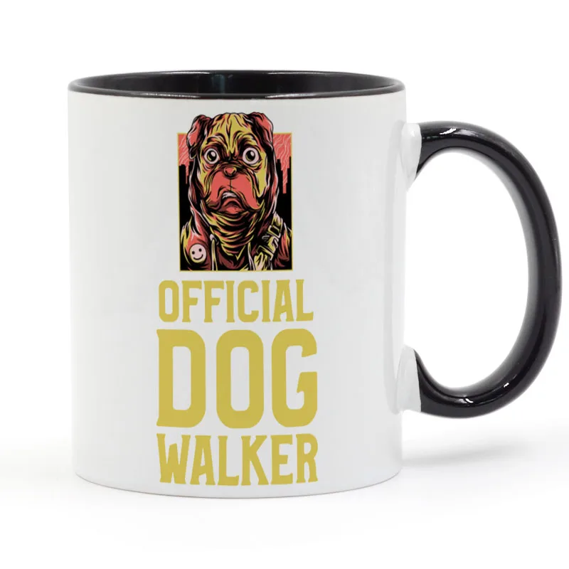 Кофейная кружка Dog Walker в официальном стиле керамическая чашка подарки 11 унций |
