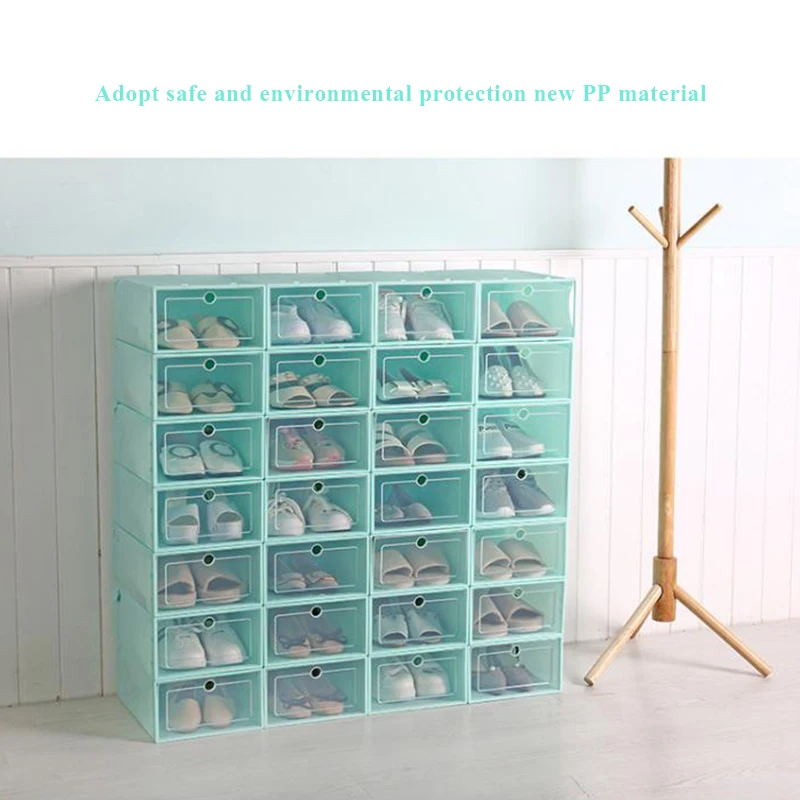 

3PCS Transparent Plastic Shoe Box Shoe Storage Artifact Shoe Storage Box Shoe Box Japanese Shoe Box Flip Drawer Type Box