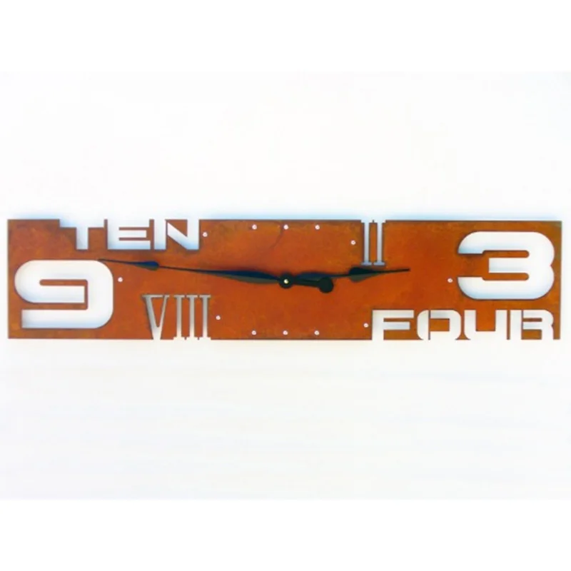Retro Rust Silent Wall Clock 3D Acrylic Living Room Clocks Minimalist Industrial Style Fashion Wall Clock Creativity Home Decor