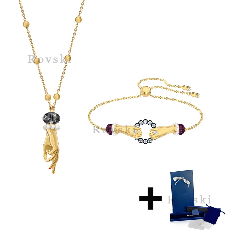 Высокое качество SWA Таро Магия 5490914 5490909 ожерелье браслет логотип коробка набор женщин ювелирные изделия подарок - Цвет камня: 2