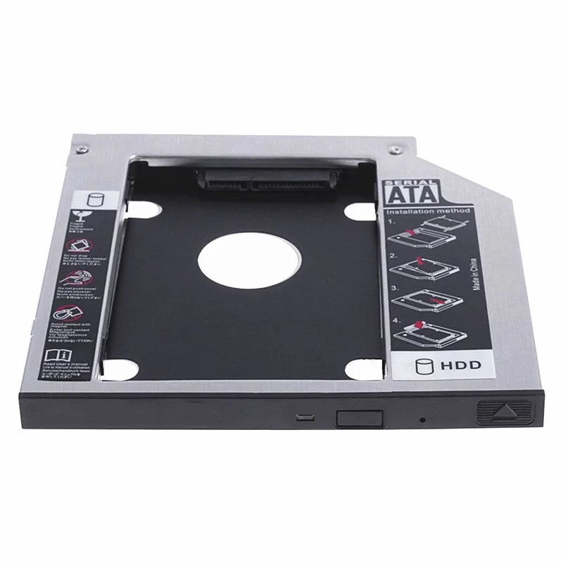 Черный 12,7 мм SSD HDD диск Caddy алюминиевый SATA 3,0 жесткий диск Корпус DVD адаптер 2,5 SSD 2 ТБ для ноутбука CD-ROM - Цвет: Черный