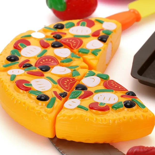 Simulation Food Children Pretend Kitchen Toys Hamburger Steak Pizza Fast Food Plate Set Pretend To Play Children's Kitchen Game 5