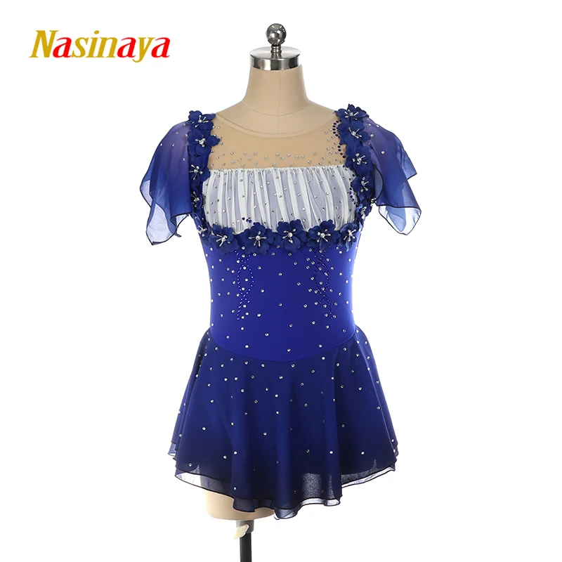 

Nasinaya Figure Skating Dress Customization Competition Women's Children's Rhythmic Gymnastics Dance Performance Blue Clothing