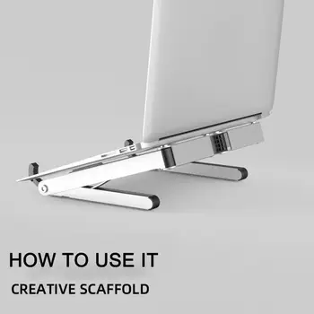 

Notebook Stand Metal Multifunction Ergonomics Desk Laptop Motion Stand Holder Computer bar with Column Desktop Monitor full Q9T5