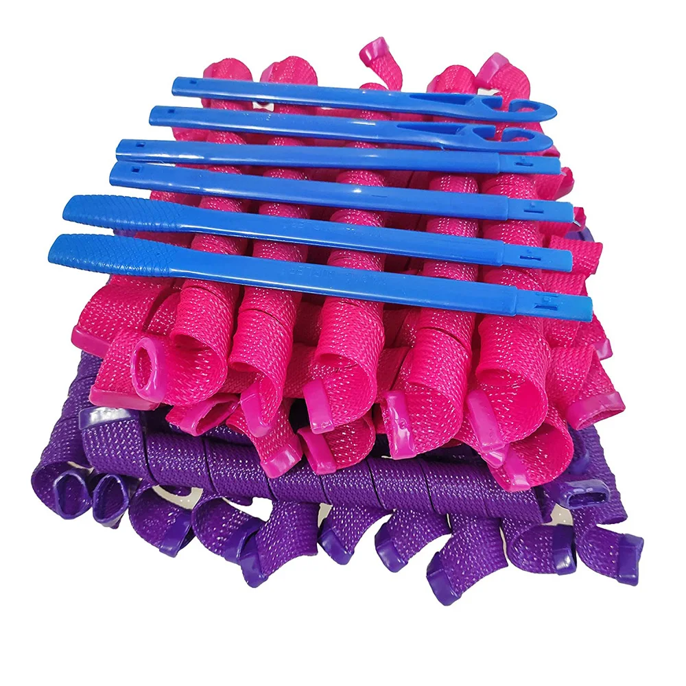 18PCS Hair Rollers 55/65/75cm Snail Shape Not Waveform Spiral Round Hair Curler Soft Curler Bendy Styling Tool DIY hair styling tool hair curling tools