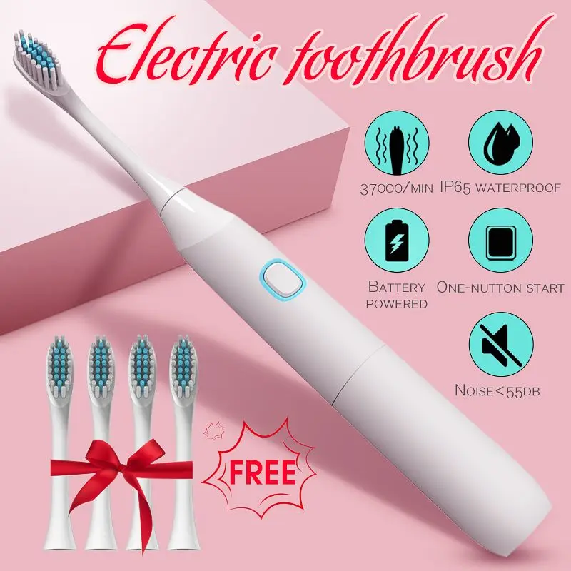 

ful Electric Toothbrush Rechargeable 37000time/min Ultrasonic Washable Electronic Whitening IP65 Waterproof Brush