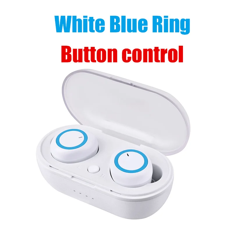 White blue Ring B Беспроводные Bluetooth наушники TWS 5,0 bass air наушники спортивные гарнитуры с микрофоном для iphone xiaomi dots PK T1 pro gt1 tws - Цвет: White blue Ring B