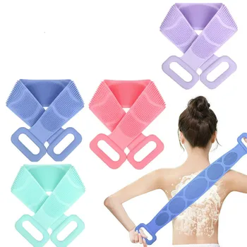

Silicone Bath Towel Brush Exfoliating Massage Silicone Body Back Scrubber Rubbing Mud Peeling Body Skin Cleaning Shower Brush