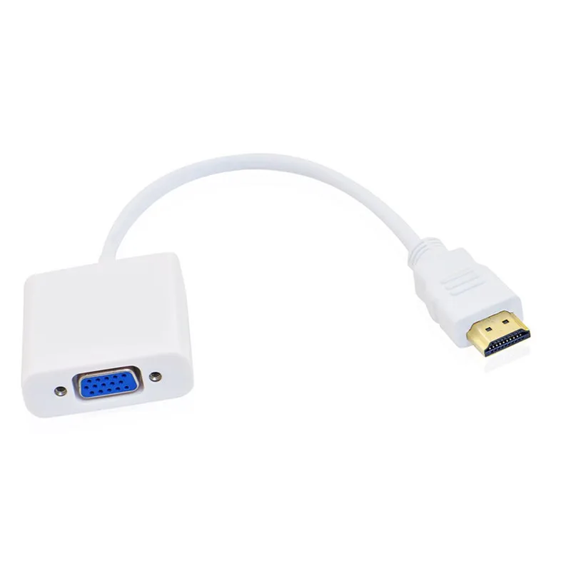 Hdmi к vga RGB vga к hdmi кабель видео адаптер HDMI кабель 1080P HD ТВ монитор для телевидения smart tv adaptador - Цвет: Белый