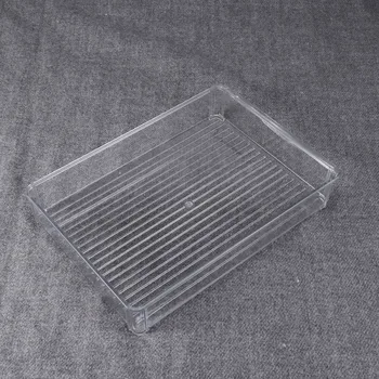 

Stackable Kitchen Storage Organizer Food Storage Bin Trays with Pull Front Handle for Refrigerators Freezers Cabinets Drawers(B