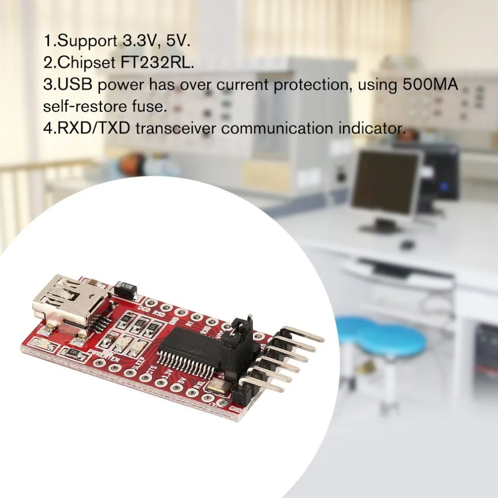 FT232RL FTDI USB к ttl последовательный адаптер модуль для Arduino FT232 мини порт Поддержка 3,3 В 5 в Совместимость линия загрузки