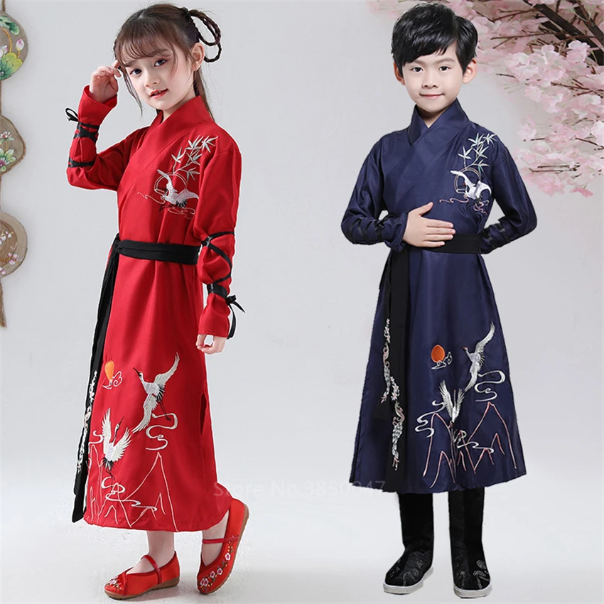 Vestido Hanfu para niños, traje tradicional chino folclórico antiguo de  grulla, traje Tang para bebé y niña, traje de baile para fiesta de año  nuevo|Danza tradicional china| - AliExpress