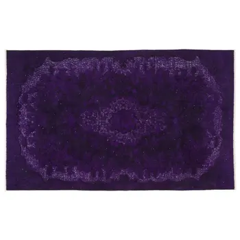 

Handmade Purple Vintage Turkish Carved Area Rug 156x254 Cm-5'1''X8'4''