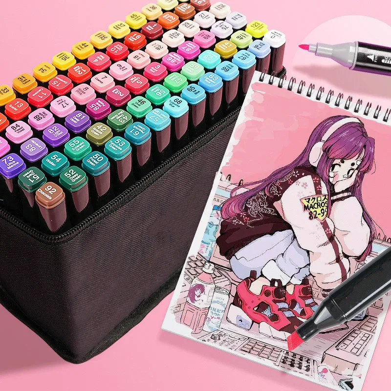 30/40/60/80 Color Markers Manga Drawing Markers Pen Based Sketch Felt