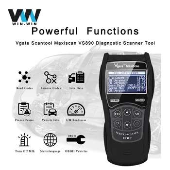 

Vgate VS890 Code Reader Scan Tool OBD2 Scanner OBD 2 OBD2 Car Diagnostic Auto Tool VS890S OBDII / EOBD + CAN DTCS PK ELM327 V1.5