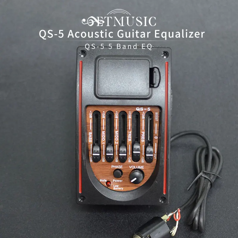 5 Band Acosutic Guitar EQ Equalizer Tuner Piezo Pickup Folk Guitarra Accessories QS-5 | Спорт и развлечения