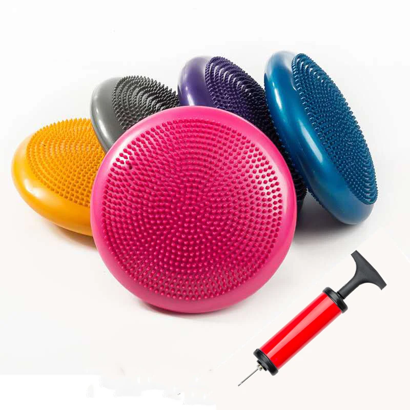PVC Inflatable Yoga Ball Cushion Balance Pad Massage Fitness Balls Pilates Anti-Stress Ball Fitball Training Home with Pump