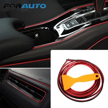 

FORAUTO 3 Meters DIY Car Door Decor Strip Dashboard Edge Trim Line Protection Strip Interior Mouldings Decoration Car Seal