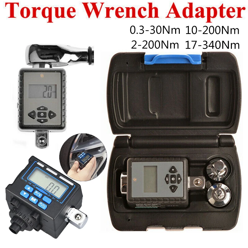 

Electronic Digital Torque Torque Adapter Digital Adjustable Torque Adapter Wrench Bike Car Repair Tools Set 1/2" 2- 200 Nm