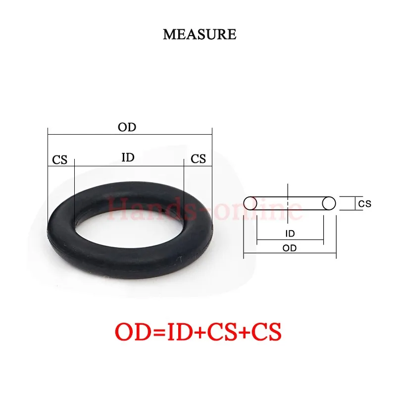 10x Thickness/CS 1.2mm NBR Rubber O Rings Sealing Gasket Oil Washer ID 1mm-75.5 mm