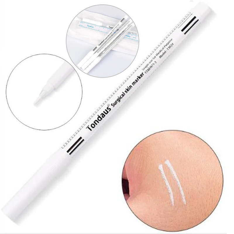 Surgical Eyebrow Skin Tattoo Marker Pen Tool Accessories Tattoo Marker Pen With Measuring Ruler Microblading Positioning