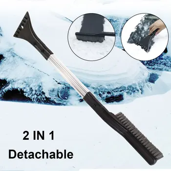

Remover Car Windshield Long Handle Frost Broom Winter Cleaning Ice Scraper Tool Detachable Portable With Brush Vehicle