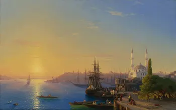 

TOP ART # Russian Ivan Aivazovsky seascape View of Constantinople and the Bosphorus print painting on canvas