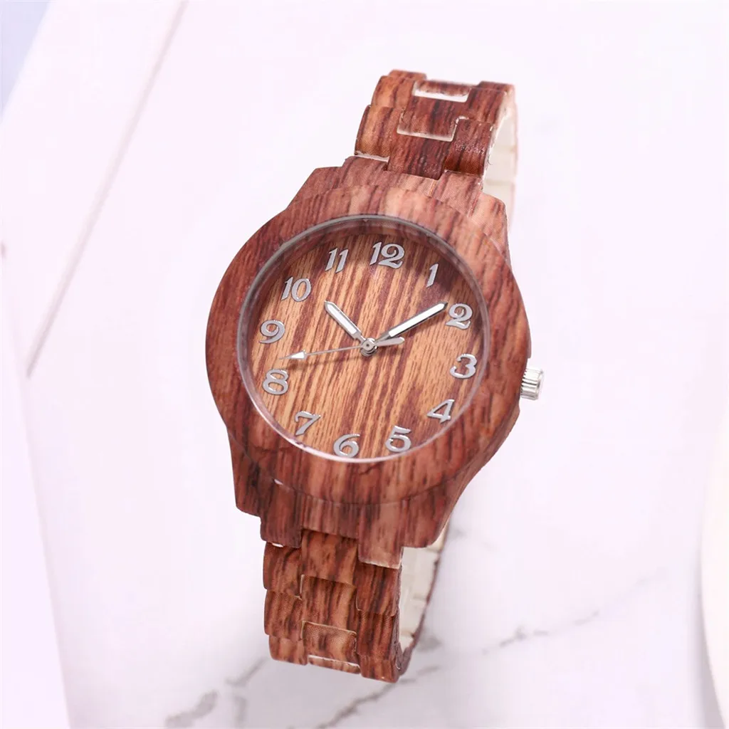 Relogio Masculino Watch Men Fashion Cool Wood Grain High-Quanlity Men Quartz Simple Digital Wooden Watch Wristwatch Reloj Mujer
