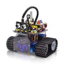 Nova keyestudio mini robô tanque inteligente v3.0 kit para arduino robô carro diy haste programável brinquedos compatíveis com arduino & mixly