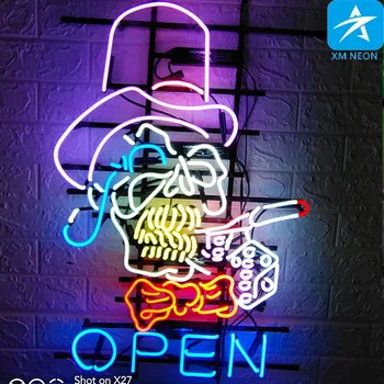 

Neon Signs for pink skull neon art bulb Sign Decorate tattoo Room wall window Lamps Handcraft real Glass Tubes Art Dropship