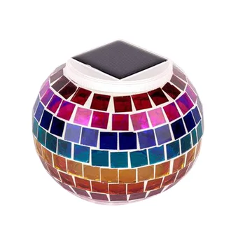

Battery Powered Color Changing Outdoor Waterproof Lantern Indoor Led Mosaic Glass Ball Patio Party Rechargeable Solar Lawn Lamp