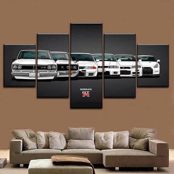 

HD Print Modular Artwork Modern 5 Pieces Nissa Skyline Gtr Car Canvas Painting Pictures Home Decorative Wall Art Unique Poster