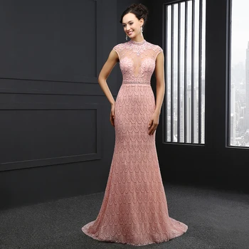 

Burgundy Formal Evening Dresses Long Sexy See-through Beading Tulle Floor-Length Prom Party Gowns Plus Size